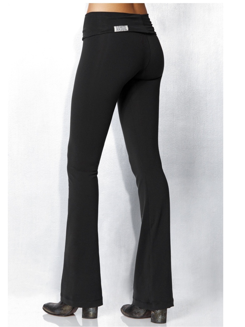 ELISABETTA ROGIANI Rolldown Bootleg Pants- Solid Supplex Black Small
